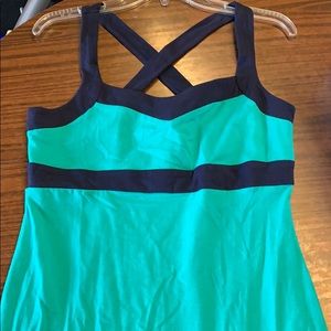 Turquoise Cotton Mini Dress